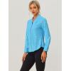 imageAllegra K Womens Metallic Patterned Blouse V Neck Long Sleeve Gilding Shiny Sparkly Dots TopLight Blue