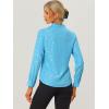 imageAllegra K Womens Metallic Patterned Blouse V Neck Long Sleeve Gilding Shiny Sparkly Dots TopLight Blue