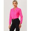 imageAllegra K Womens Metallic Patterned Blouse V Neck Long Sleeve Gilding Shiny Sparkly Dots TopPink