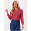 imageAllegra K Womens Metallic Patterned Blouse V Neck Long Sleeve Gilding Shiny Sparkly Dots TopRedleaf