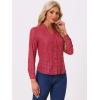 imageAllegra K Womens Metallic Patterned Blouse V Neck Long Sleeve Gilding Shiny Sparkly Dots TopRedleaf