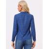 imageAllegra K Womens Metallic Patterned Blouse V Neck Long Sleeve Gilding Shiny Sparkly Dots TopRoyal Blueleaf