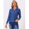 imageAllegra K Womens Metallic Patterned Blouse V Neck Long Sleeve Gilding Shiny Sparkly Dots TopRoyal Blueleaf