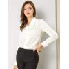 imageAllegra K Womens Metallic Patterned Blouse V Neck Long Sleeve Gilding Shiny Sparkly Dots TopWhite