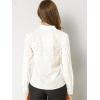 imageAllegra K Womens Metallic Patterned Blouse V Neck Long Sleeve Gilding Shiny Sparkly Dots TopWhite