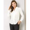 imageAllegra K Womens Metallic Patterned Blouse V Neck Long Sleeve Gilding Shiny Sparkly Dots TopWhite