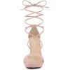 imageAllegra K Womens Platform Stiletto Heels Lace Up SandalsPink