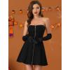 imageAllegra K Womens Sexy Strapless Party Dress Sweetheart Neck Sleeveless Summer Mini DressesBlack