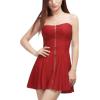 imageAllegra K Womens Sexy Strapless Party Dress Sweetheart Neck Sleeveless Summer Mini DressesRed