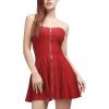 imageAllegra K Womens Sexy Strapless Party Dress Sweetheart Neck Sleeveless Summer Mini DressesRed