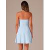 imageAllegra K Womens Sexy Strapless Party Dress Sweetheart Neck Sleeveless Summer Mini DressesSky Blue