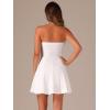 imageAllegra K Womens Sexy Strapless Party Dress Sweetheart Neck Sleeveless Summer Mini DressesWhitesolid