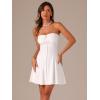 imageAllegra K Womens Sexy Strapless Party Dress Sweetheart Neck Sleeveless Summer Mini DressesWhitesolid