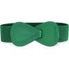 imageAllegra K Interlock Buckle 8shaped Faux Leather Elastic Belt Cinch Waistband for LadyGreen