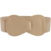 imageAllegra K Interlock Buckle 8shaped Faux Leather Elastic Belt Cinch Waistband for LadyLight Khaki