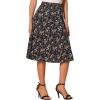 imageAllegra K Womens ALine Midi Skirt Floral Print Chiffon Vintage 2024 Summer SkirtsBlack Red