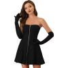 imageAllegra K Womens Sexy Strapless Party Dress Sweetheart Neck Sleeveless Summer Mini DressesBlack