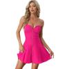 imageAllegra K Womens Sexy Strapless Party Dress Sweetheart Neck Sleeveless Summer Mini DressesHot Pink