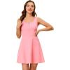 imageAllegra K Womens Wide Strap Zipper Front Scoop Neck Mini ALine Sundress XSmall Pink