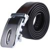 imageuxcell Mens Automatic Ratchet Leather Belt with Double Stitch Edge Wide 1 12 InchesDark Brown