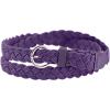 imageuxcell Women Skinny Braided Belt Adjustable Pin Buckle Weave CasualPurple