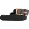 imageuxcell Mens Automatic Ratchet Leather Belt with Double Stitch Edge Wide 1 12 InchesGold Black