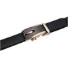 imageuxcell Mens Automatic Ratchet Leather Belt with Double Stitch Edge Wide 1 12 InchesGold Black