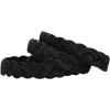 imageuxcell Women Skinny Braided Belt Adjustable Pin Buckle Weave CasualBlack