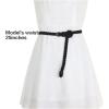 imageuxcell Women Skinny Braided Belt Adjustable Pin Buckle Weave CasualBlack