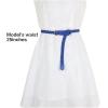 imageuxcell Women Skinny Braided Belt Adjustable Pin Buckle Weave CasualBlue