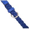 imageuxcell Women Skinny Braided Belt Adjustable Pin Buckle Weave CasualBlue