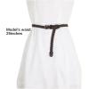 imageuxcell Women Skinny Braided Belt Adjustable Pin Buckle Weave CasualBrown