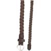 imageuxcell Women Skinny Braided Belt Adjustable Pin Buckle Weave CasualBrown