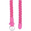imageuxcell Women Skinny Braided Belt Adjustable Pin Buckle Weave CasualPink