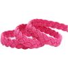 imageuxcell Women Skinny Braided Belt Adjustable Pin Buckle Weave CasualPink
