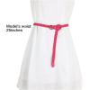 imageuxcell Women Skinny Braided Belt Adjustable Pin Buckle Weave CasualPink