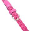 imageuxcell Women Skinny Braided Belt Adjustable Pin Buckle Weave CasualPink