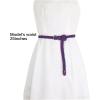 imageuxcell Women Skinny Braided Belt Adjustable Pin Buckle Weave CasualPurple