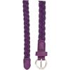 imageuxcell Women Skinny Braided Belt Adjustable Pin Buckle Weave CasualPurple