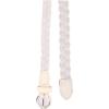 imageuxcell Women Skinny Braided Belt Adjustable Pin Buckle Weave CasualWhite