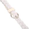 imageuxcell Women Skinny Braided Belt Adjustable Pin Buckle Weave CasualWhite