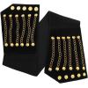 imageuxcell Women Ultra Super Wide Elastic PU High Waist Belt Rivet Chains Cinch Waistband for DressesBlack