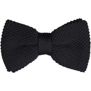 imageAllegra K Mens Pretied Bowtie Adjustable Neck Solid Color Knitted Bow TiesBlack