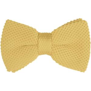 imageAllegra K Mens Pretied Bowtie Adjustable Neck Solid Color Knitted Bow TiesLight Yellow