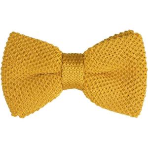 imageAllegra K Mens Pretied Bowtie Adjustable Neck Solid Color Knitted Bow TiesYellow