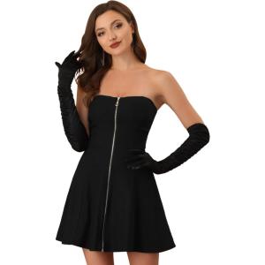 imageAllegra K Womens Sexy Strapless Party Dress Sweetheart Neck Sleeveless Summer Mini DressesBlack