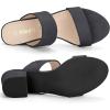 imageAllegra K Womens Block Heel Dual Straps Slide SandalsGrey