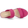 imageAllegra K Womens Block Heel Dual Straps Slide SandalsHot Pink