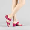 imageAllegra K Womens Block Heel Dual Straps Slide SandalsHot Pink