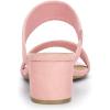 imageAllegra K Womens Block Heel Dual Straps Slide SandalsLight Pink